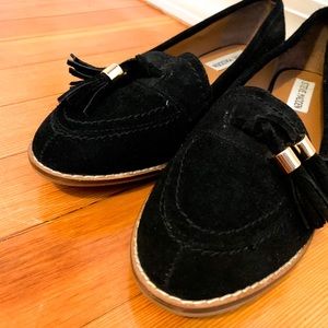 Steve Madden Black Suede Loafer Flats